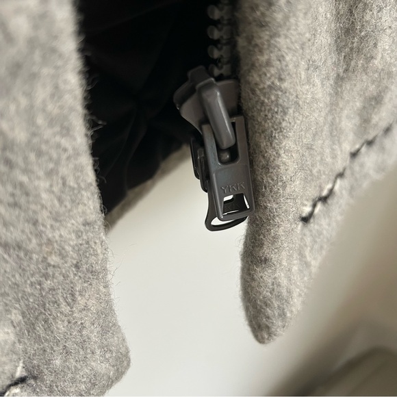 Vintage Inuit Grey Wool Brown Fur Hood Wool Coat Parka Size 10 Large - Picture 7 of 15